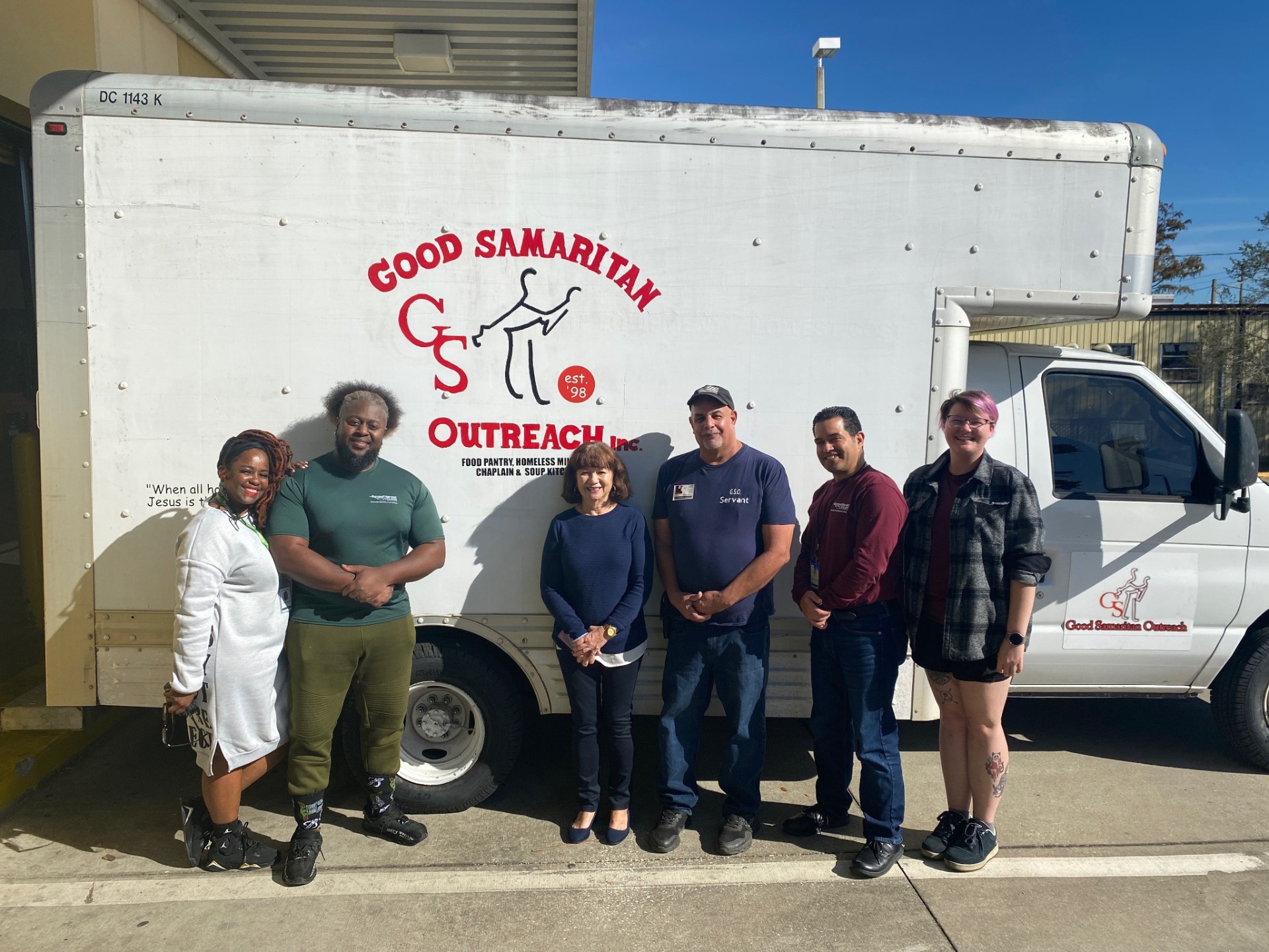 Good Samaritan Outreach volunteers and team beside the outreach truck